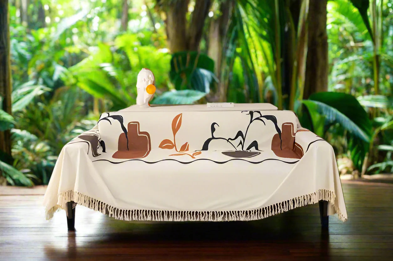 Coastal Retreat Leaves Sofa Cover