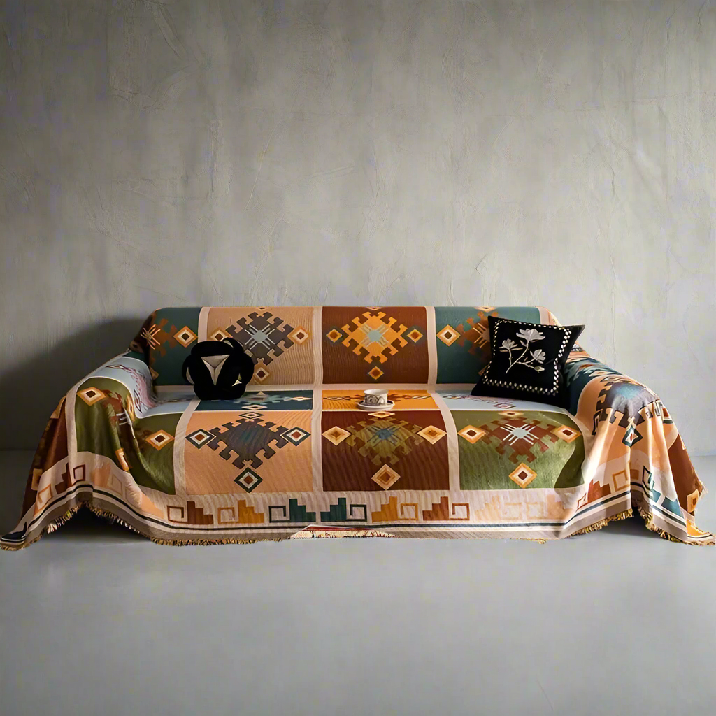Rustic Geometry Sofa Cover