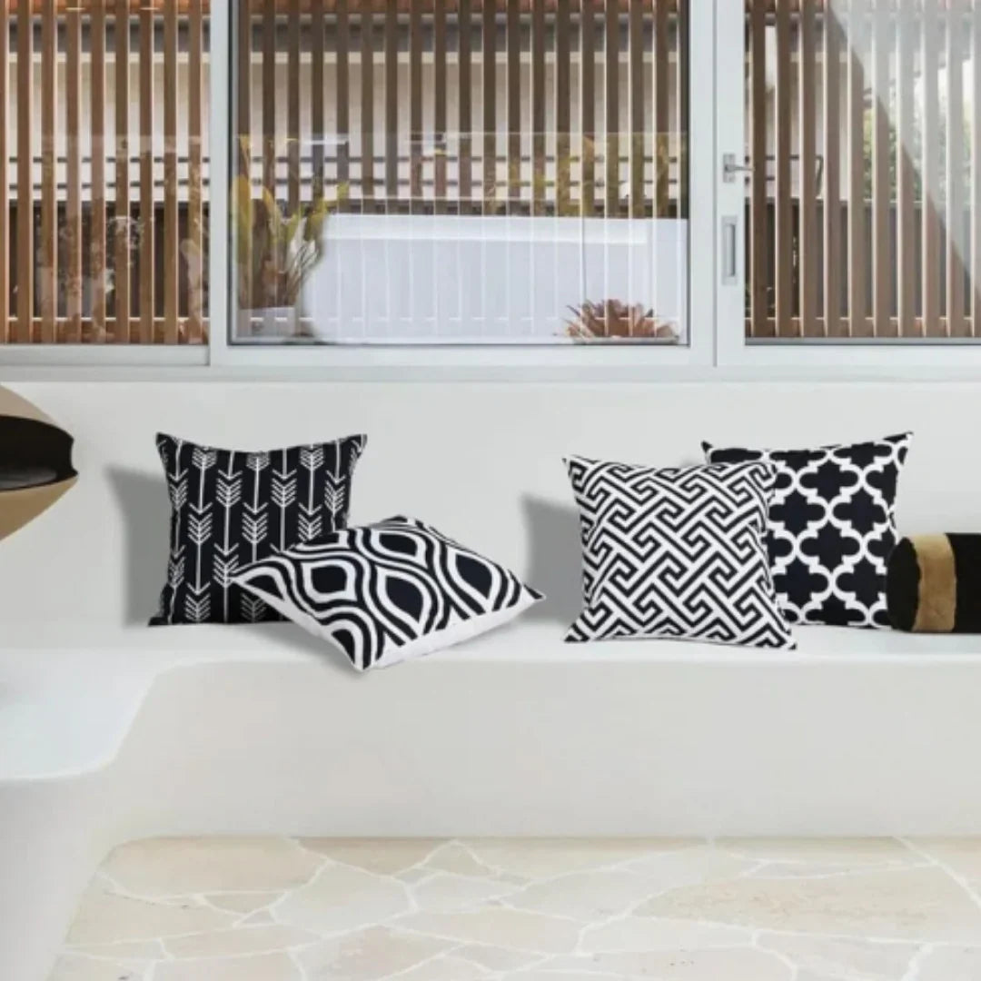 Geometric Canvas Indoor Pack of 6 (Black)