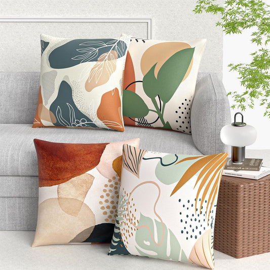 Abstract Leaf Cushion Covers Pack of 4