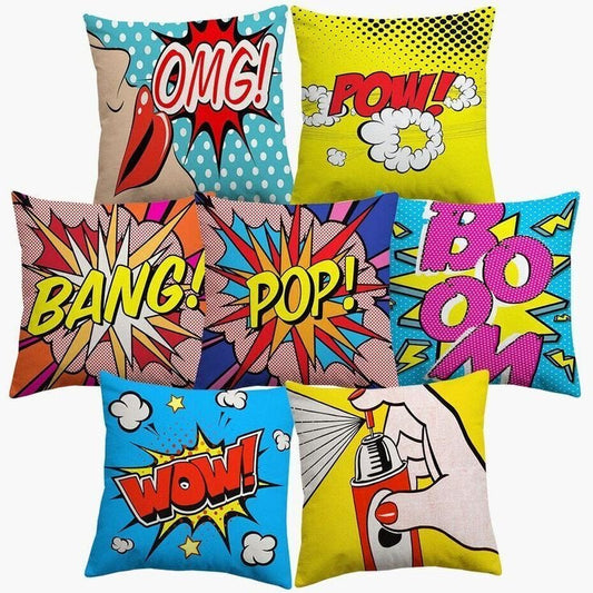 Pop Art Cushion Covers (Pack of 7)