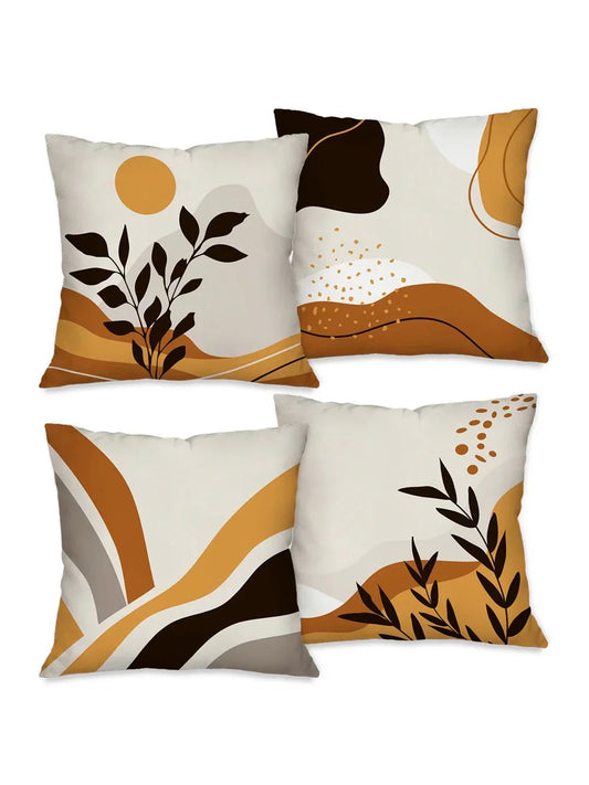 Patterned Earth Cushion Covers Pack of 4