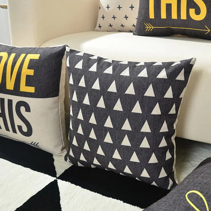 Alphabet Yellow Cushion Covers (Pack of 6)