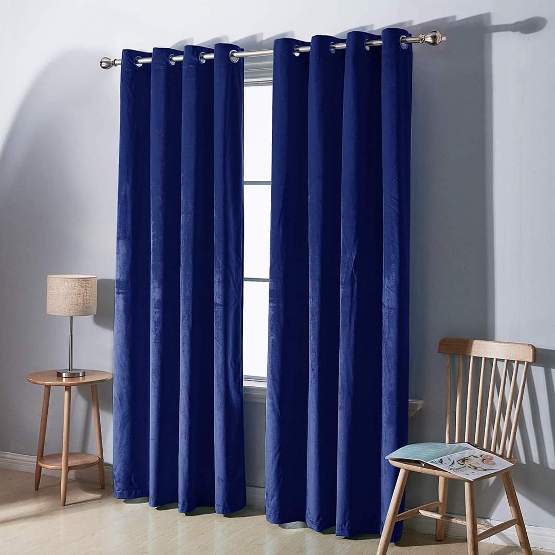 Modern Velvet Curtains with Stainless Steel Eyelets (Pack of 2)