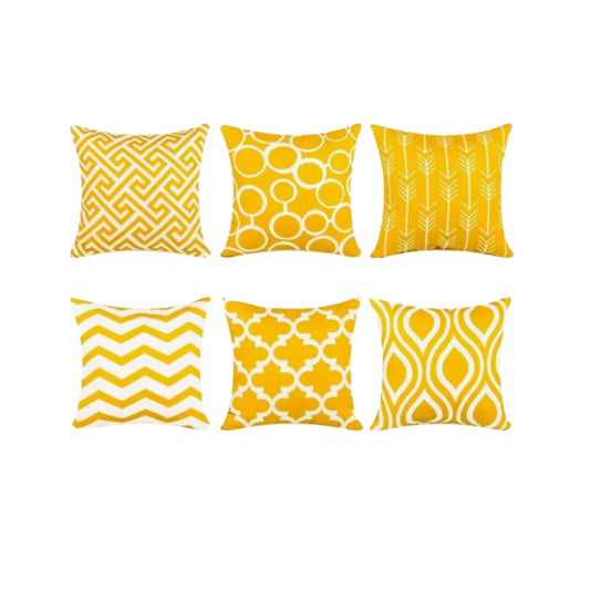 Geometric Canvas Indoor Pack of 6 (Yellow)
