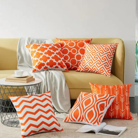 Geometric Canvas Indoor Pack of 6 (Orange)