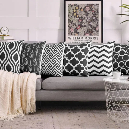 Geometric Canvas Indoor Pack of 6 (Black)