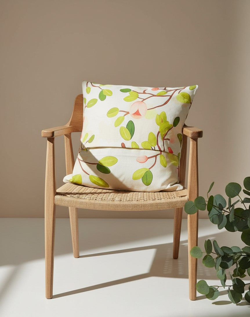 Leaf Print Cushion Cover