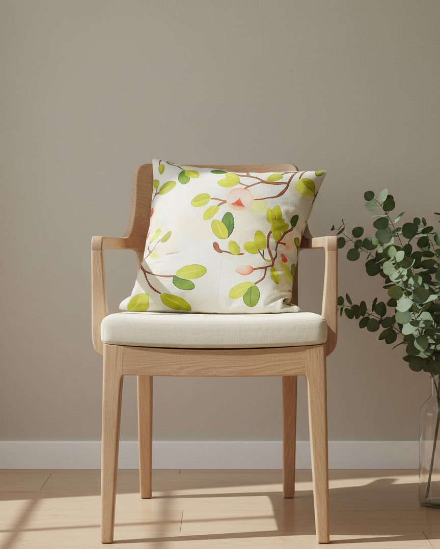 Leaf Print Cushion Cover