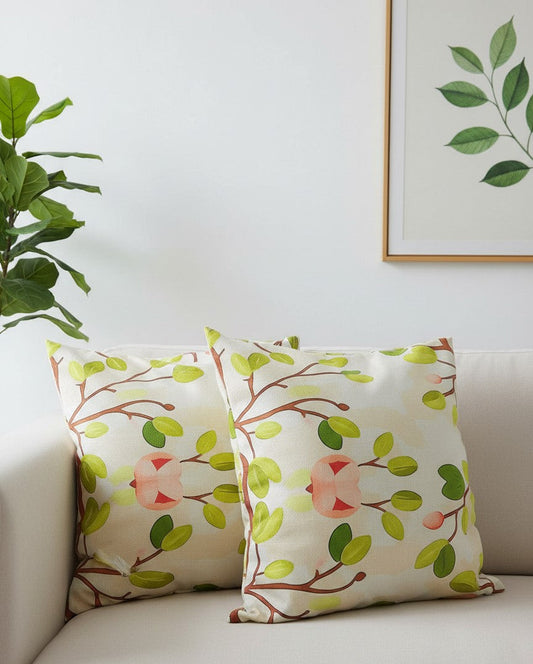 Leaf Print Cushion Cover
