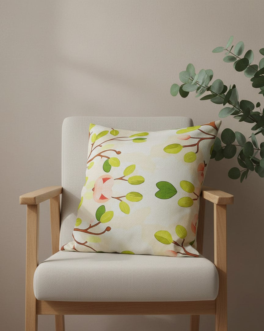 Leaf Print Cushion Cover