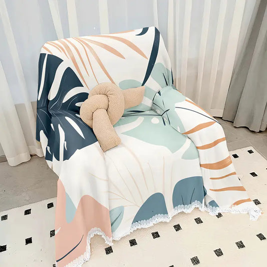 Boho Botanical Leaves Sofa Cover