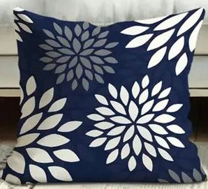 Navy Blossom Cushion Covers (Pack of 4)