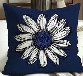 Navy Blossom Cushion Covers (Pack of 4)