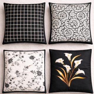 Bilin Ggaier Black Cushion Cover Pack of 4